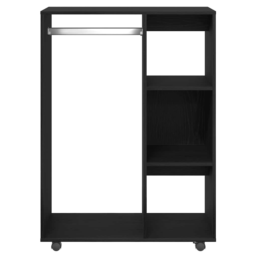 Fekete tölgy színű szerelt fa ruhásszekrény 80 x 40 x 110 cm