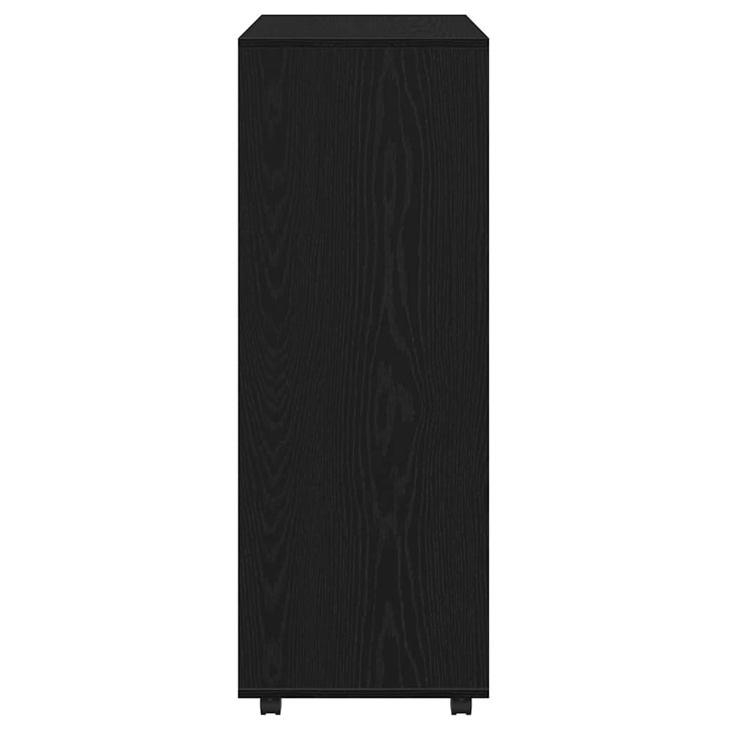 Fekete tölgy színű szerelt fa ruhásszekrény 80 x 40 x 110 cm