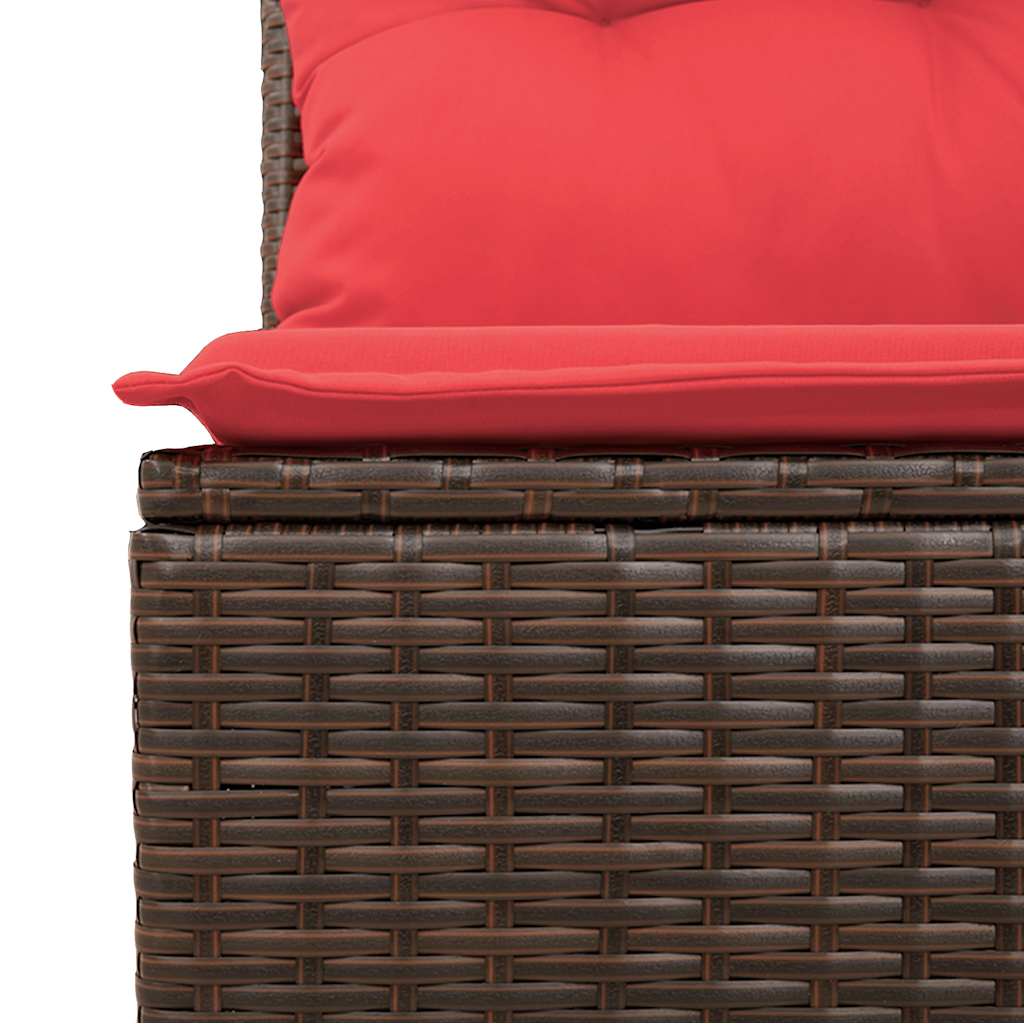 9 részes barna polyrattan kerti ülőgarnitúra párnákkal