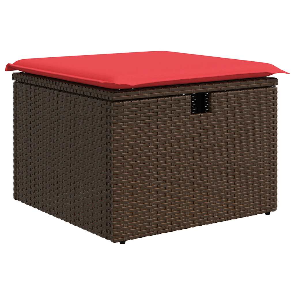 9 részes barna polyrattan kerti ülőgarnitúra párnákkal