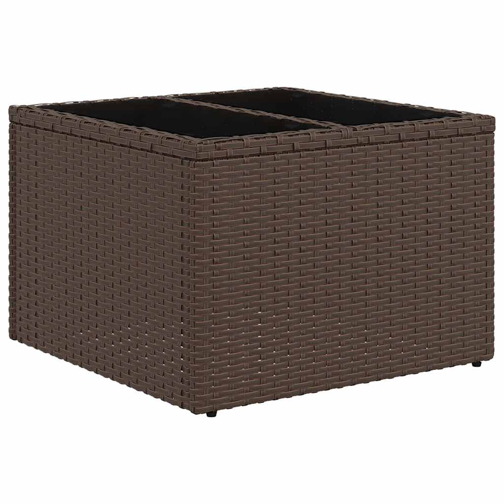 9 részes barna polyrattan kerti ülőgarnitúra párnákkal