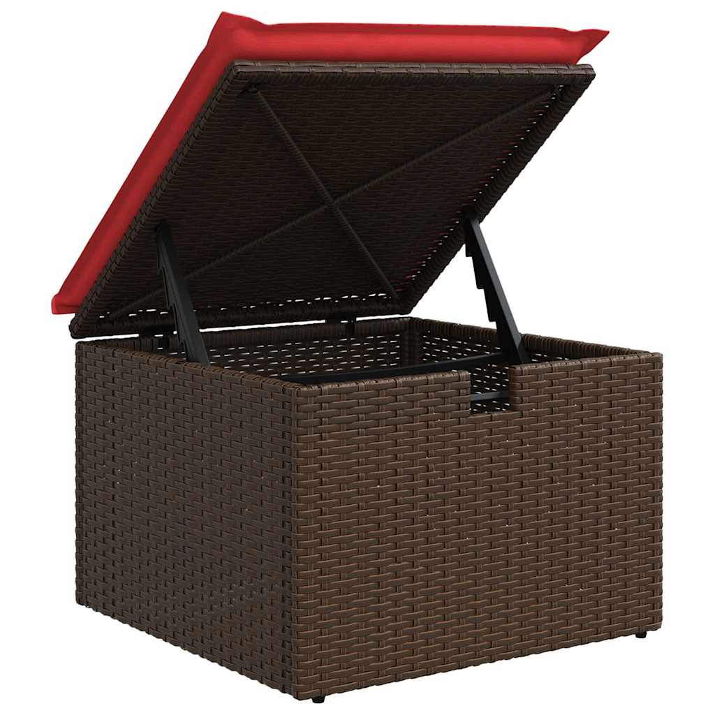 9 részes barna polyrattan kerti ülőgarnitúra párnákkal