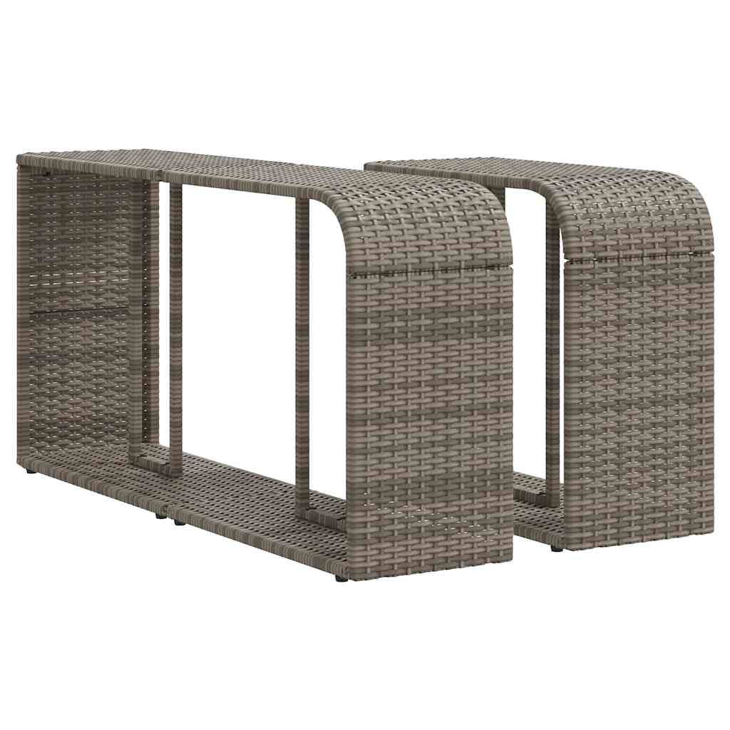 11 részes szürke polyrattan kerti ülőgarnitúra párnákkal