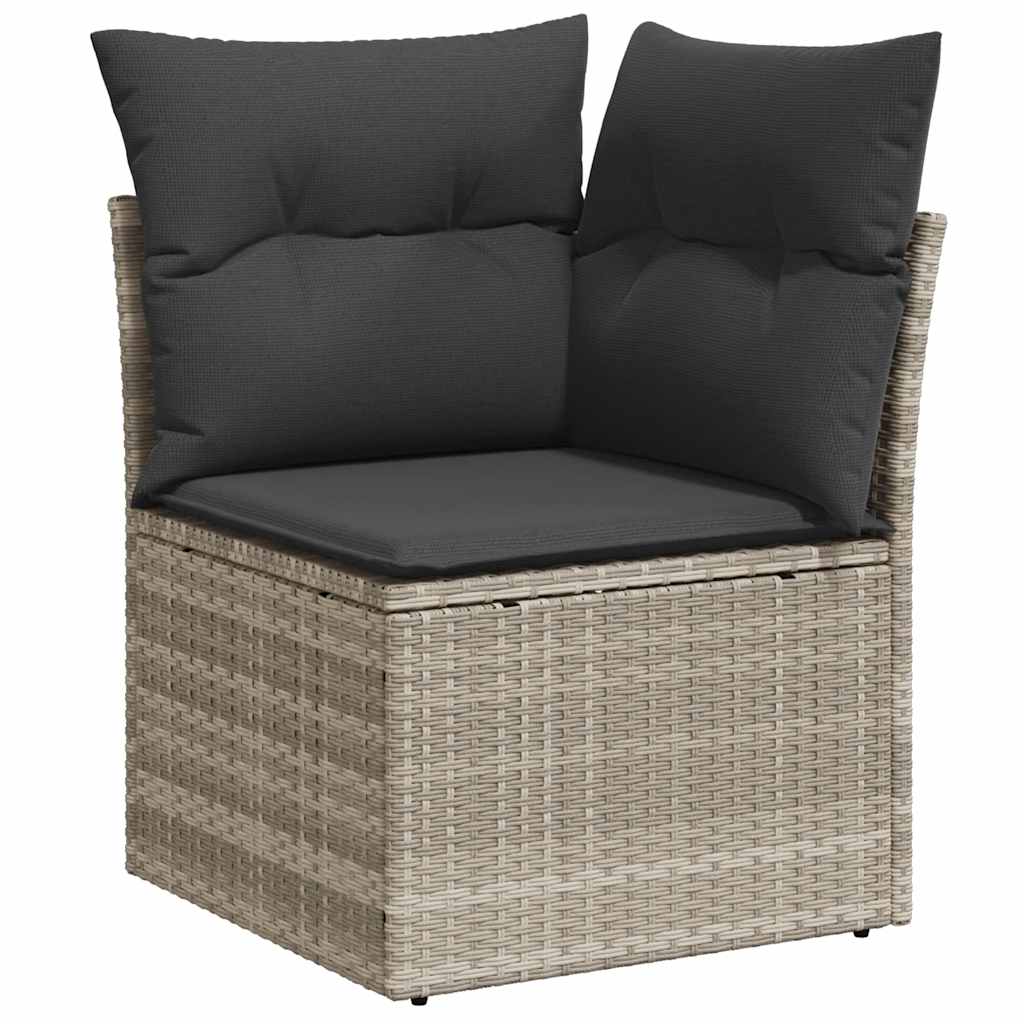 7 részes világosszürke polyrattan kerti ülőgarnitúra párnákkal 7 részes világosszürke polyrattan kerti ülőgarnitúra párnákkal