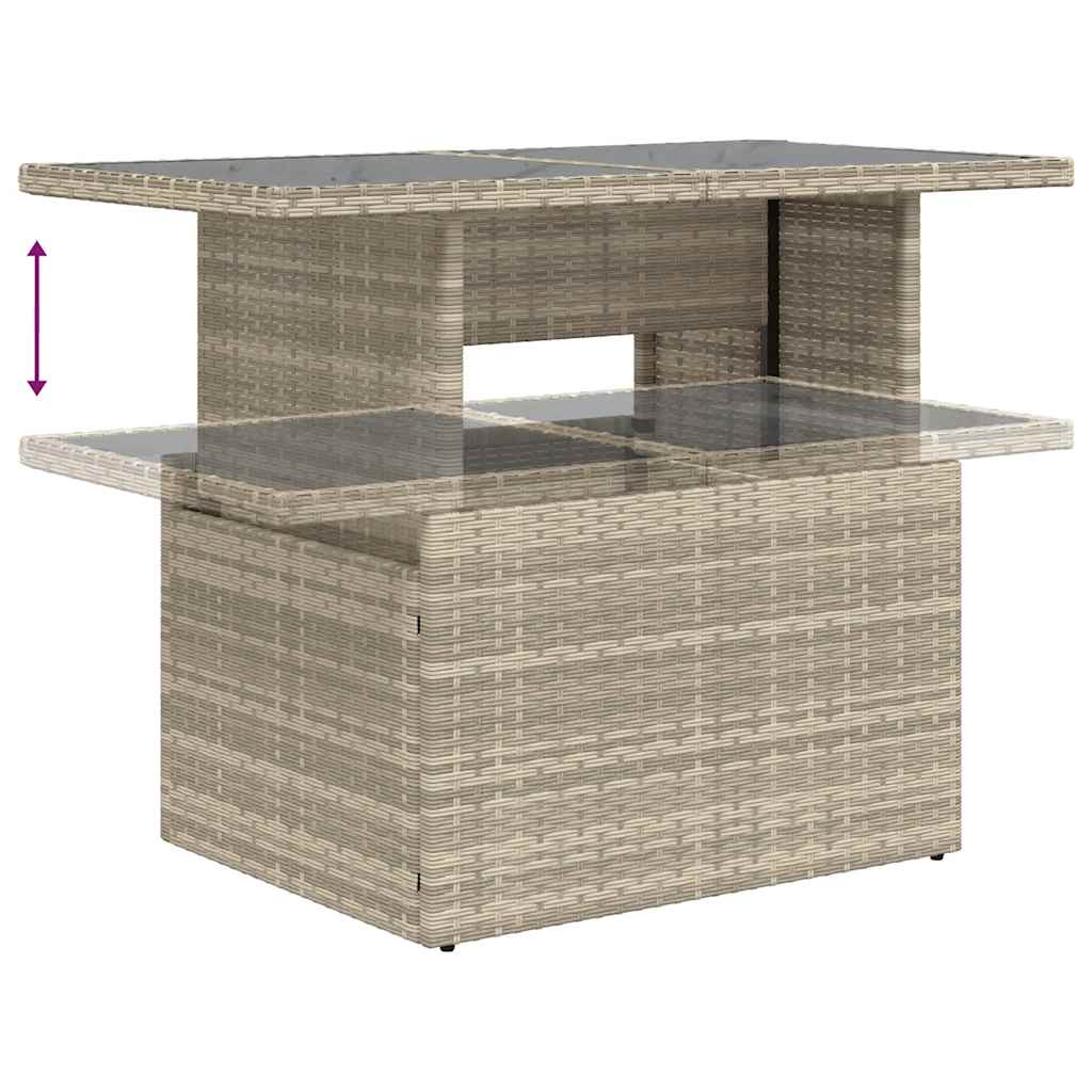 7 részes világosszürke polyrattan kerti ülőgarnitúra párnákkal 7 részes világosszürke polyrattan kerti ülőgarnitúra párnákkal