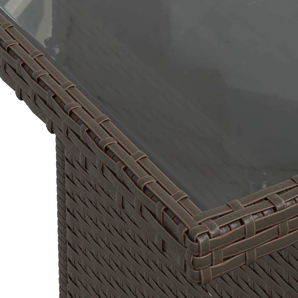 6 részes barna polyrattan akácfa kerti ülőgarnitúra párnával