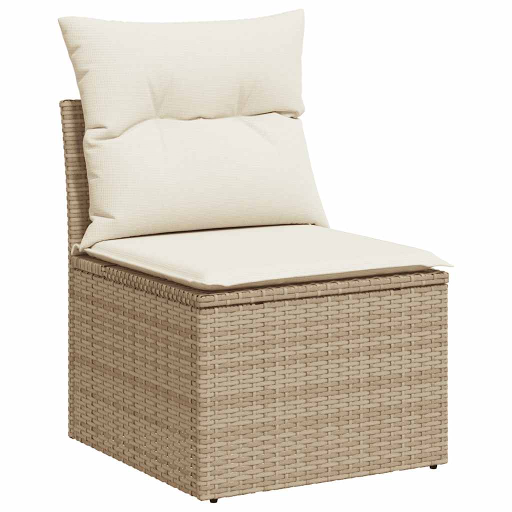 7 részes bézs polyrattan kerti ülőgarnitúra párnákkal 7 részes bézs polyrattan kerti ülőgarnitúra párnákkal