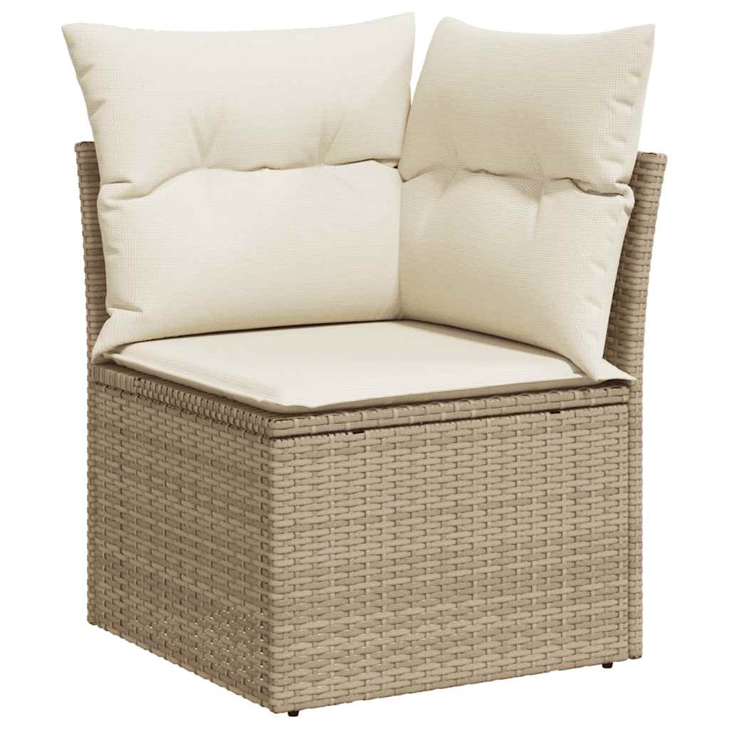 7 részes bézs polyrattan kerti ülőgarnitúra párnákkal 7 részes bézs polyrattan kerti ülőgarnitúra párnákkal