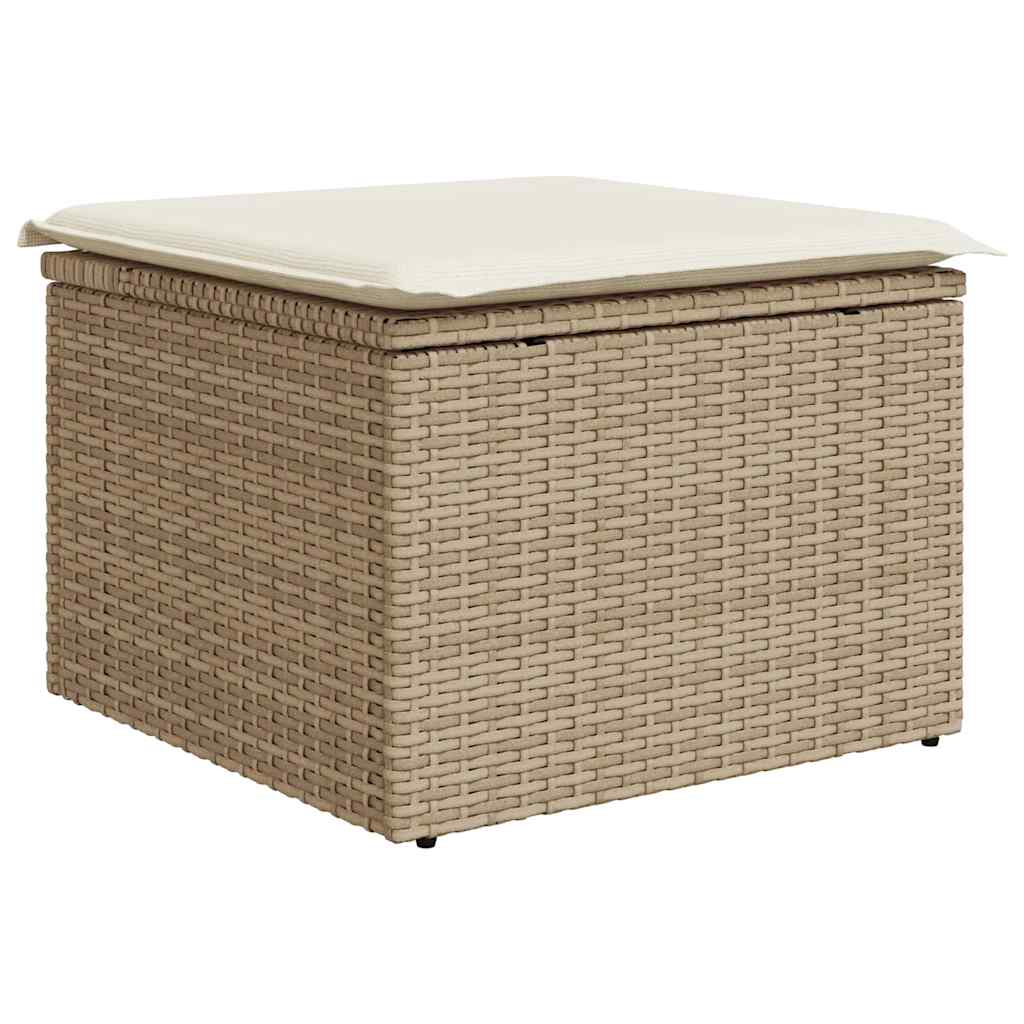7 részes bézs polyrattan kerti ülőgarnitúra párnákkal 7 részes bézs polyrattan kerti ülőgarnitúra párnákkal