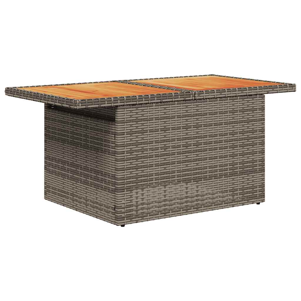 8 részes szürke polyrattan akácfa kerti ülőgarnitúra párnákkal 8 részes szürke polyrattan akácfa kerti ülőgarnitúra párnákkal