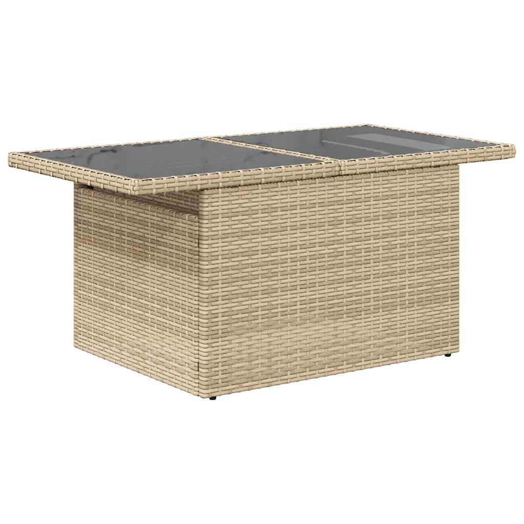 9 részes bézs polyrattan kerti ülőgarnitúra párnákkal