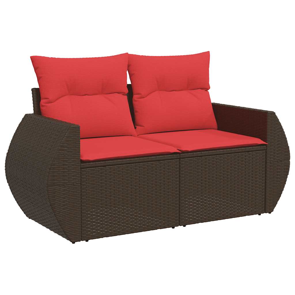 9 részes fekete polyrattan akácfa kerti ülőgarnitúra párnákkal 9 részes fekete polyrattan akácfa kerti ülőgarnitúra párnákkal