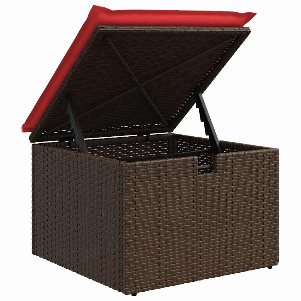 9 részes fekete polyrattan akácfa kerti ülőgarnitúra párnákkal 9 részes fekete polyrattan akácfa kerti ülőgarnitúra párnákkal