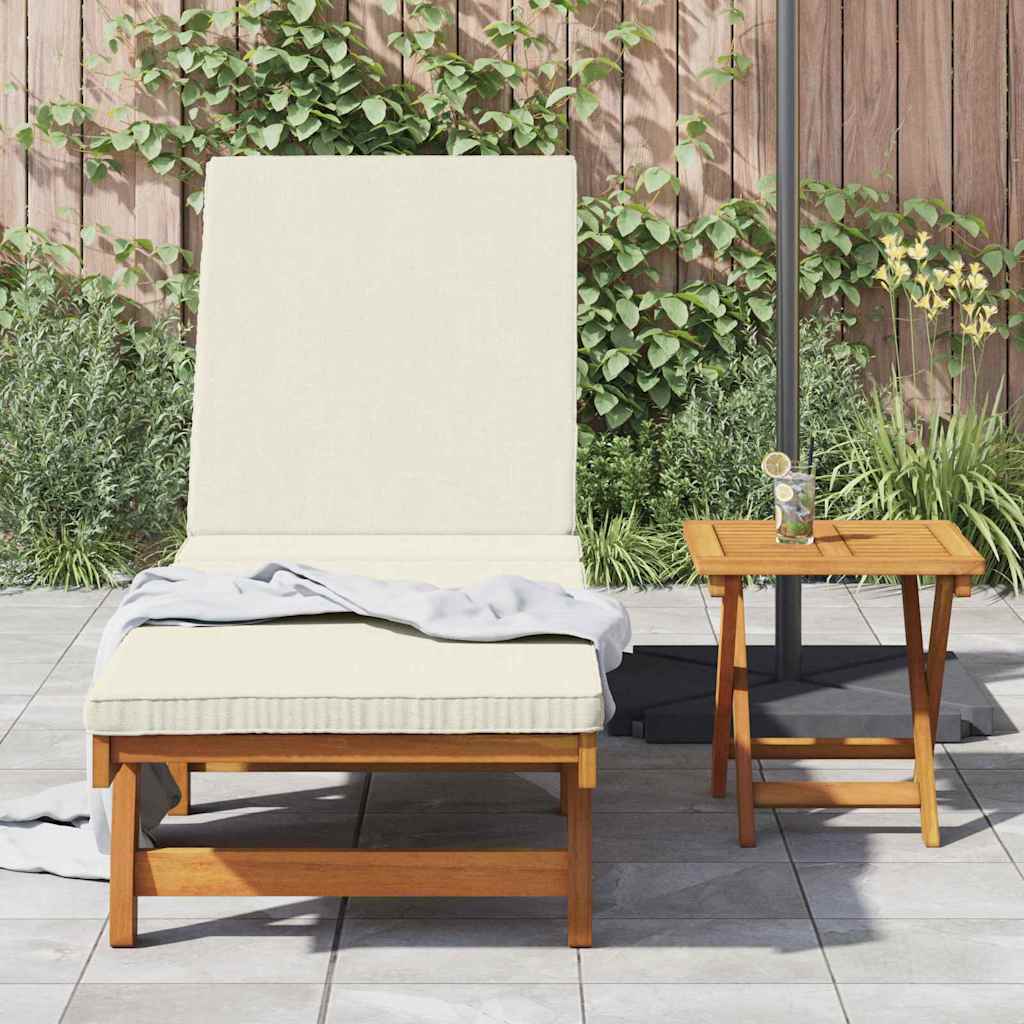 Napozó barna és krém 199 x 63 x 85 cm tömör akácfa