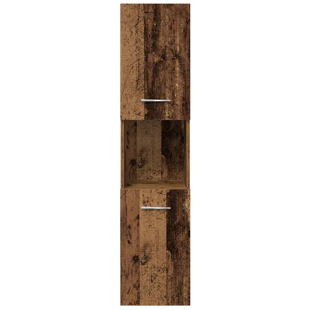 5 részes antik fa színű szerelt fa fürdőszobai bútorszett