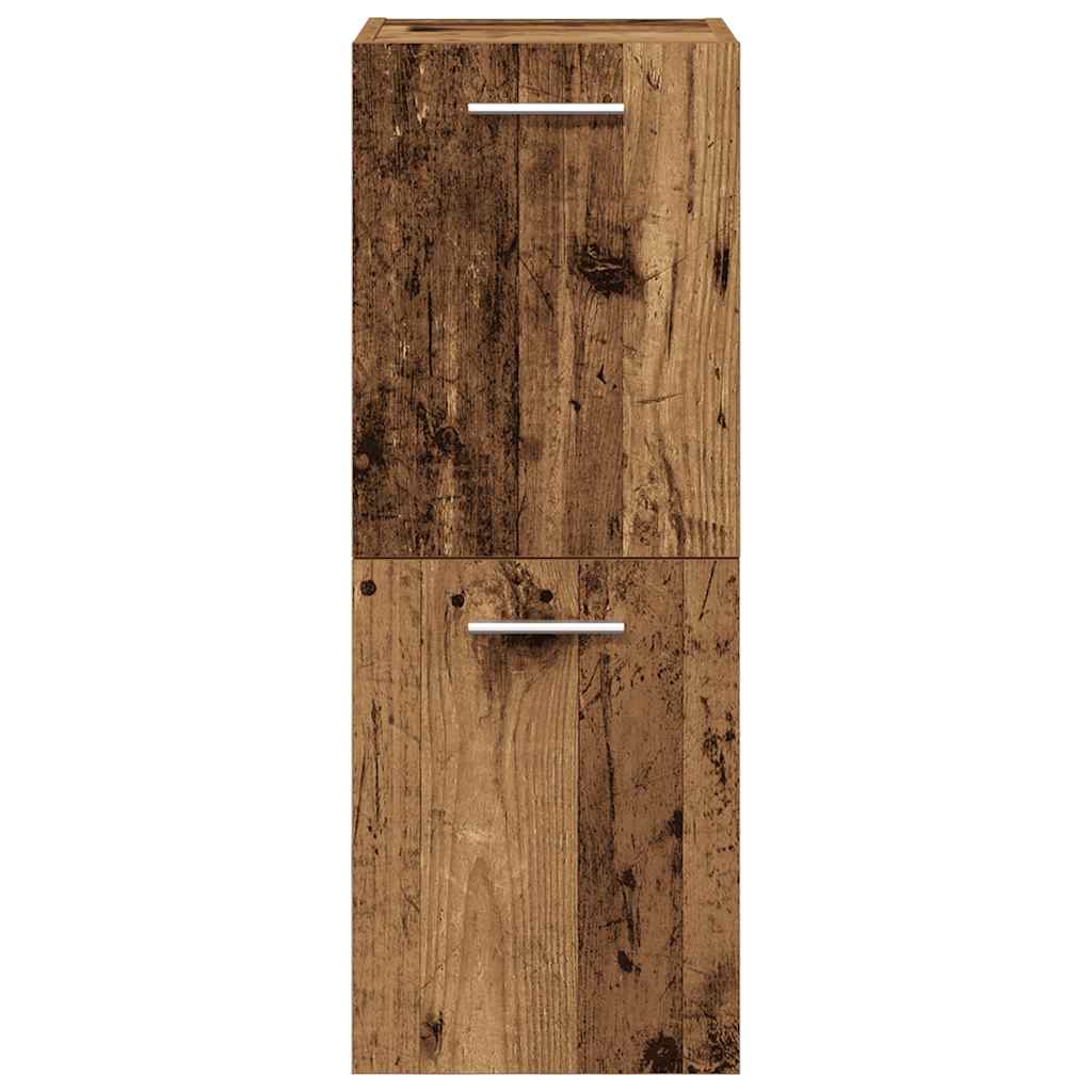 4 részes antik fa színű szerelt fa fürdőszobai bútorszett