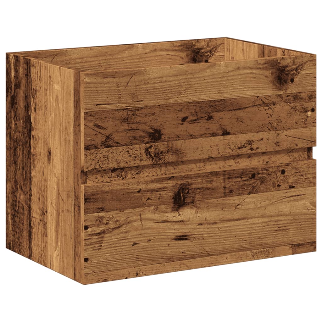 Antik fa színű mosdószekrény beépített mosdóval 61x39,5x49 cm
