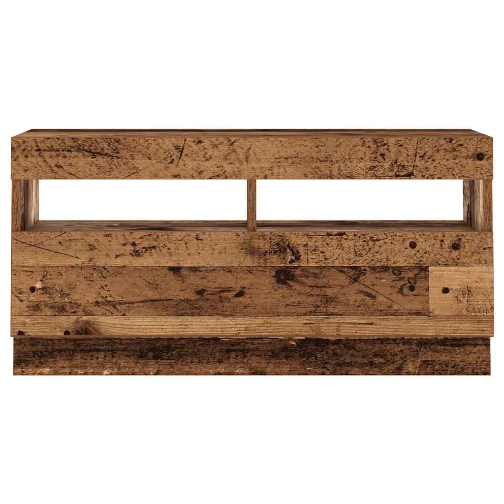Antik fa színű szerelt fa tv-szekrény led-ekkel 260x35x40 cm