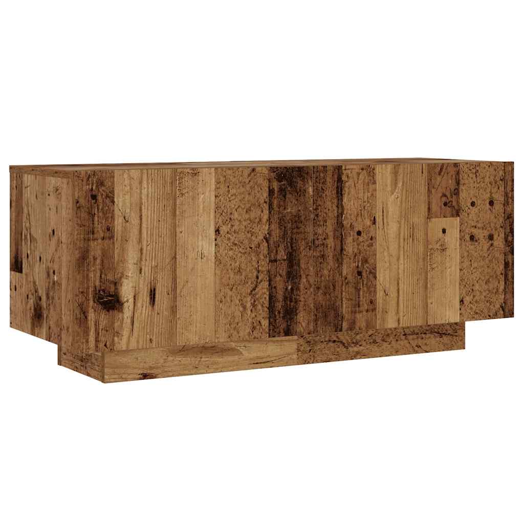 Antik fa színű szerelt fa tv-szekrény led-ekkel 260x35x40 cm