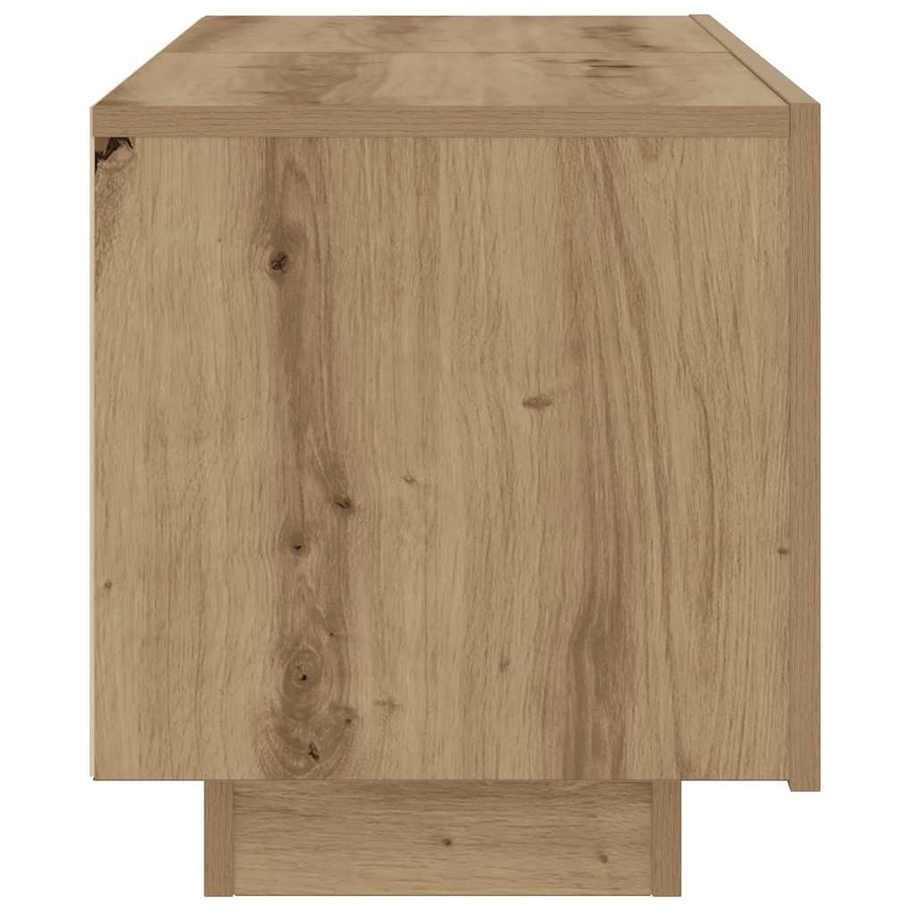 Kézműves tölgy színű szerelt fa éjjeliszekrény 100 x 35 x 40 cm