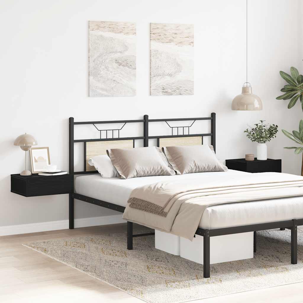 2 db fekete tölgyfa úszó éjjeliszekrény 40 x 32 x 15 cm