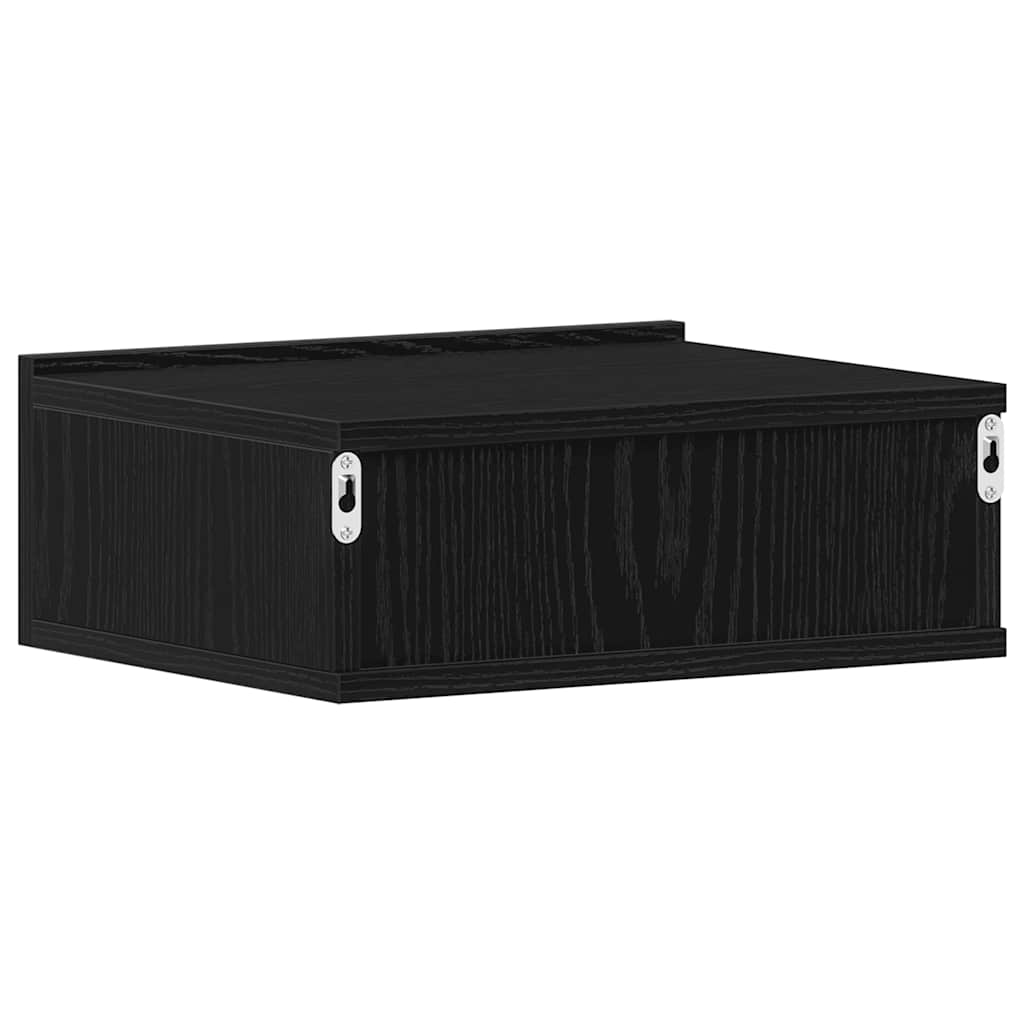 2 db fekete tölgyfa úszó éjjeliszekrény 40 x 32 x 15 cm