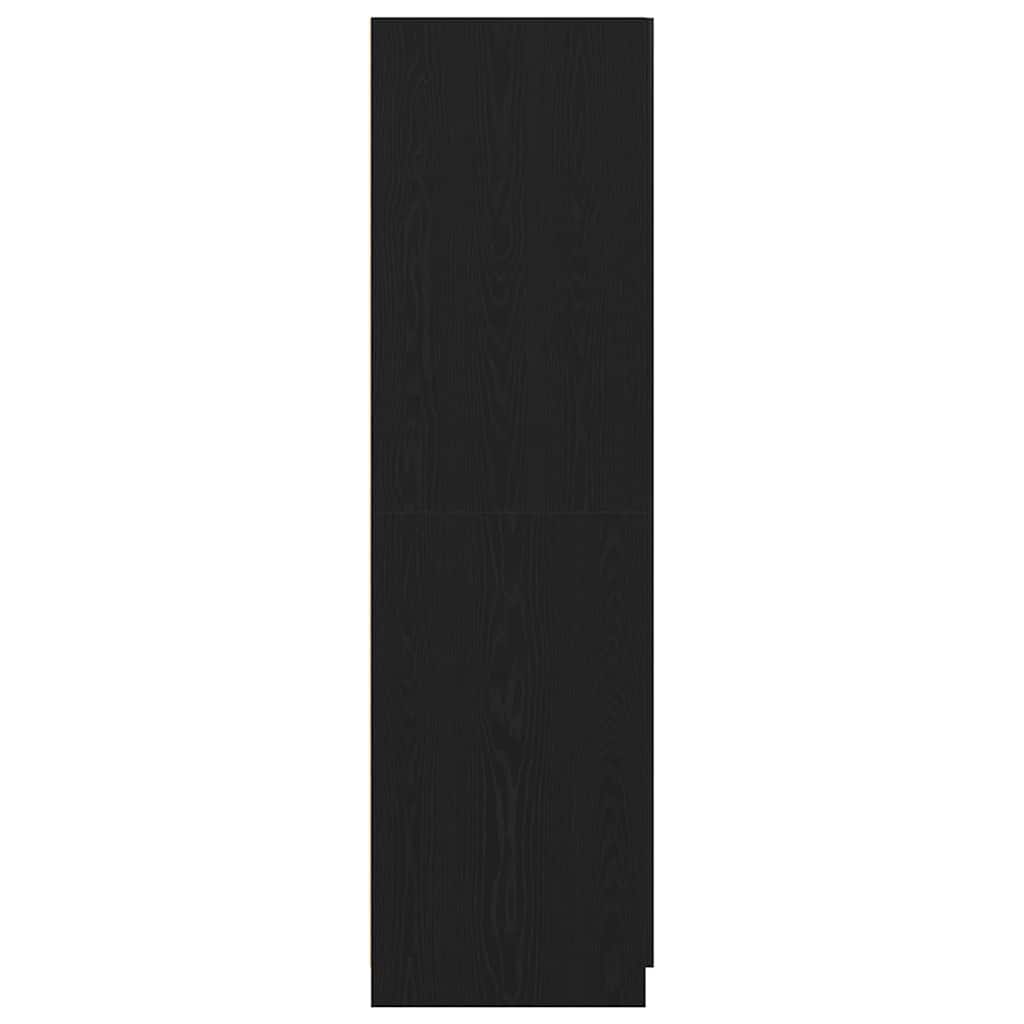Ruhásszekrény fiókkal fekete tölgy 80 x 52 x 180 cm faanyag