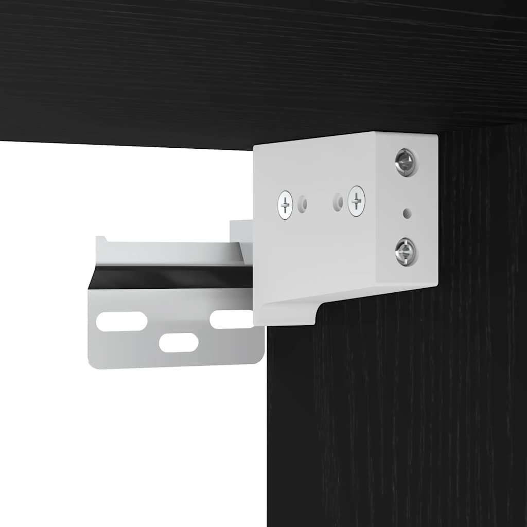 Fekete tölgy színű szerelt fa mosdószekrény 80 x 38,5 x 45 cm