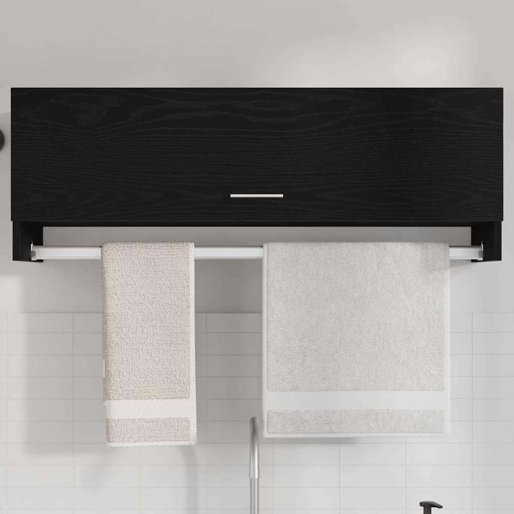 Ruhásszekrény fiókkal fekete tölgy 100 x 32,5 x 35 cm faanyag