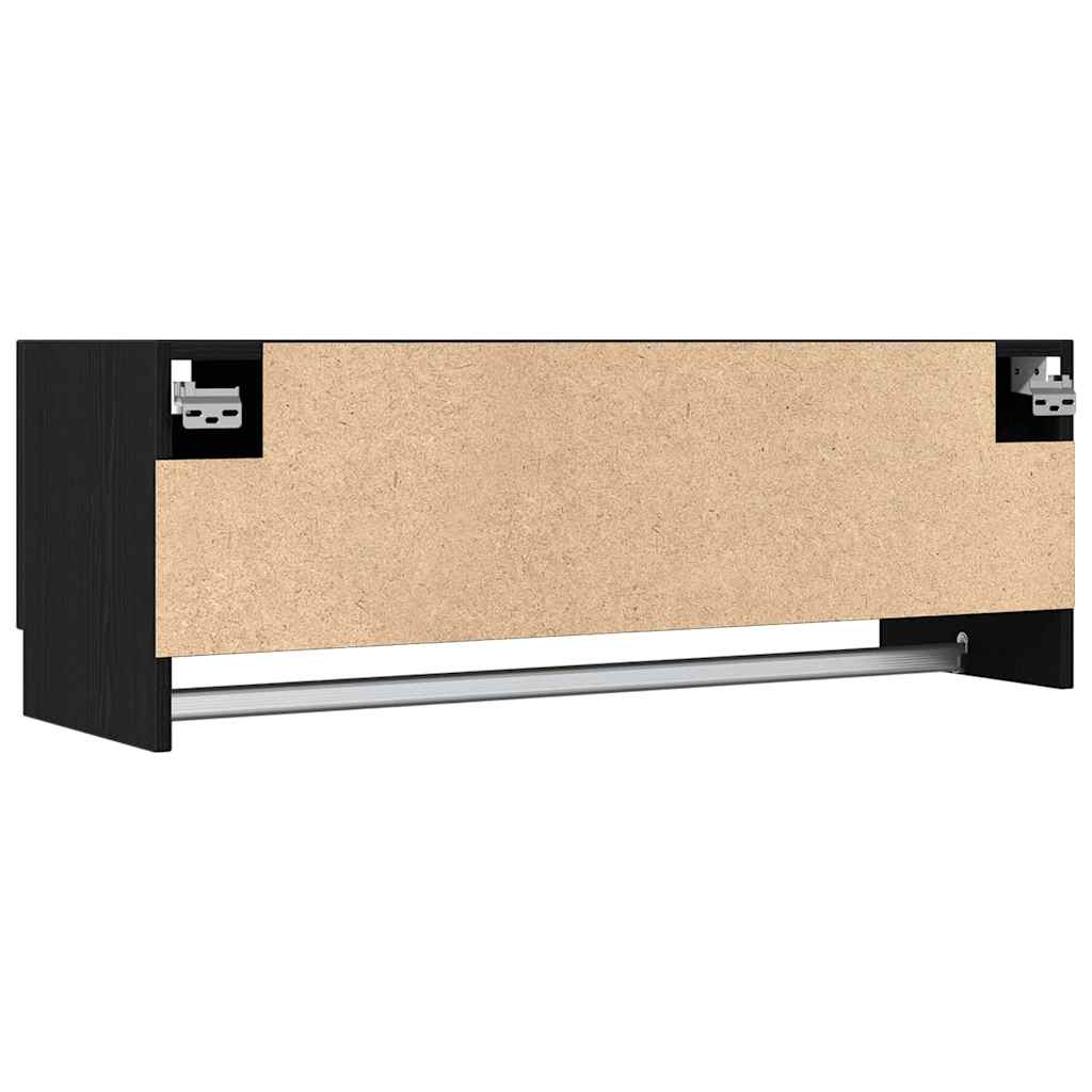 Ruhásszekrény fiókkal fekete tölgy 100 x 32,5 x 35 cm faanyag