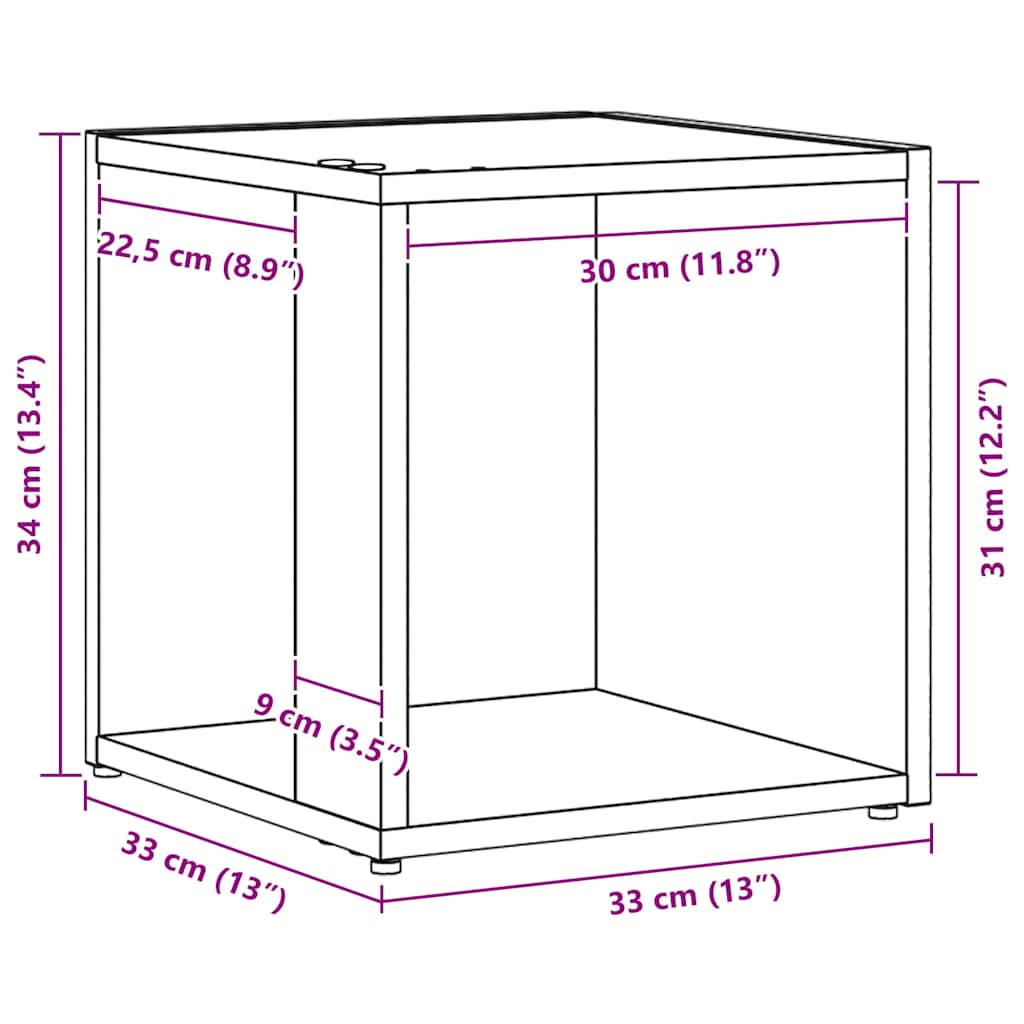 Sarokpolcok fekete tölgy 33 x 33 x 34,5 cm faanyag