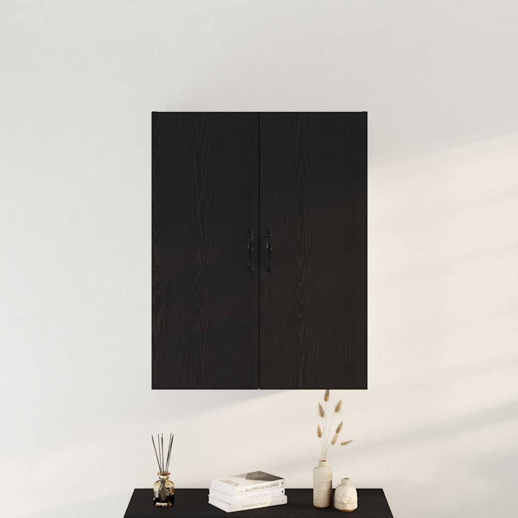 Fali szekrény fekete tölgy 69,5 x 34 x 180 cm faanyag