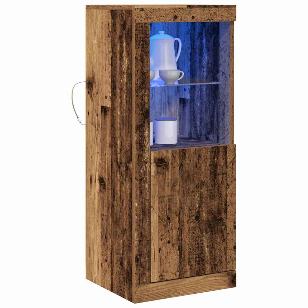 Led tálaló led -es lámpákkal barna 41 x 37 x 100 cm faanyag