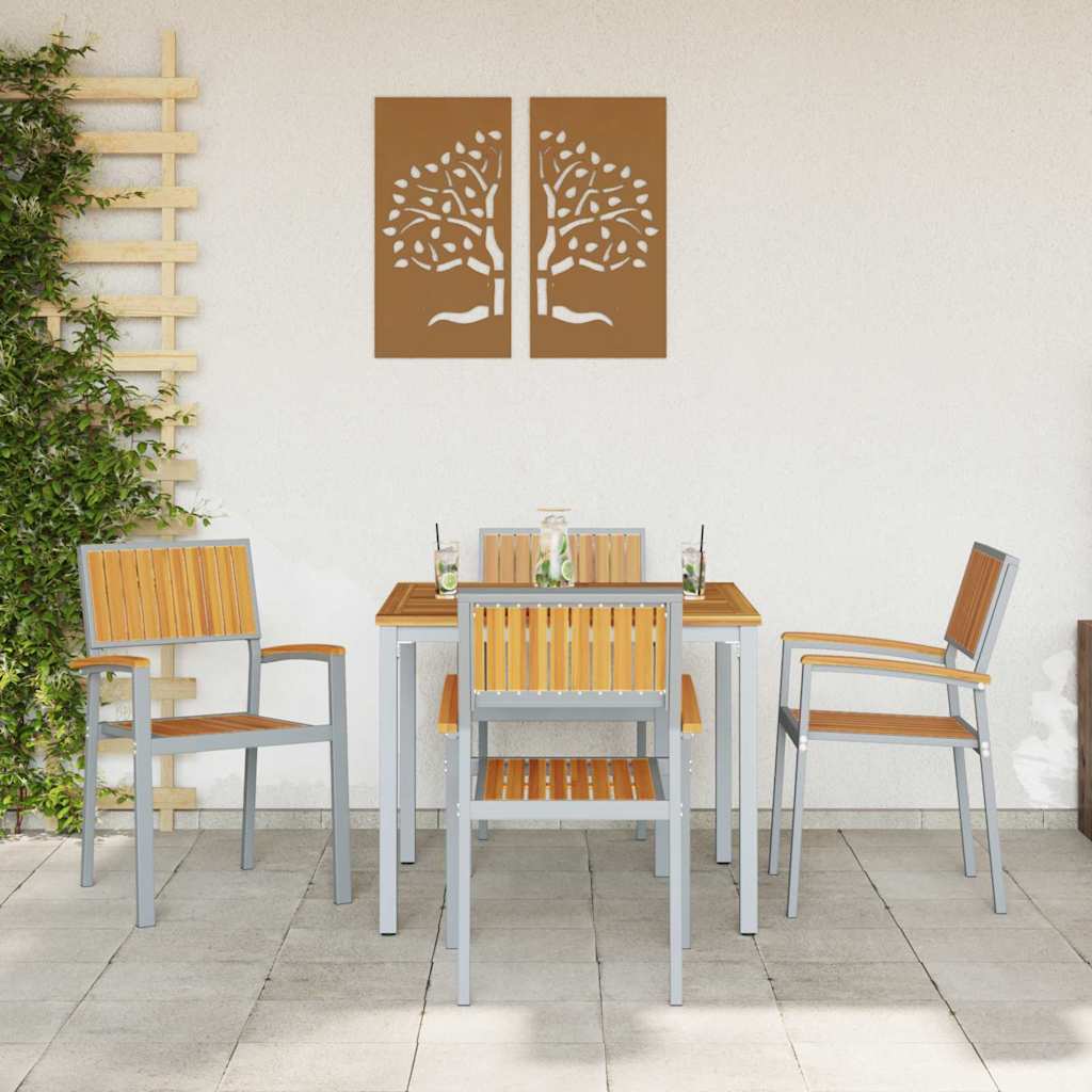 Összecsukható szék 4 pcs barna 56 x 57 x 87 cm tömör akácfa