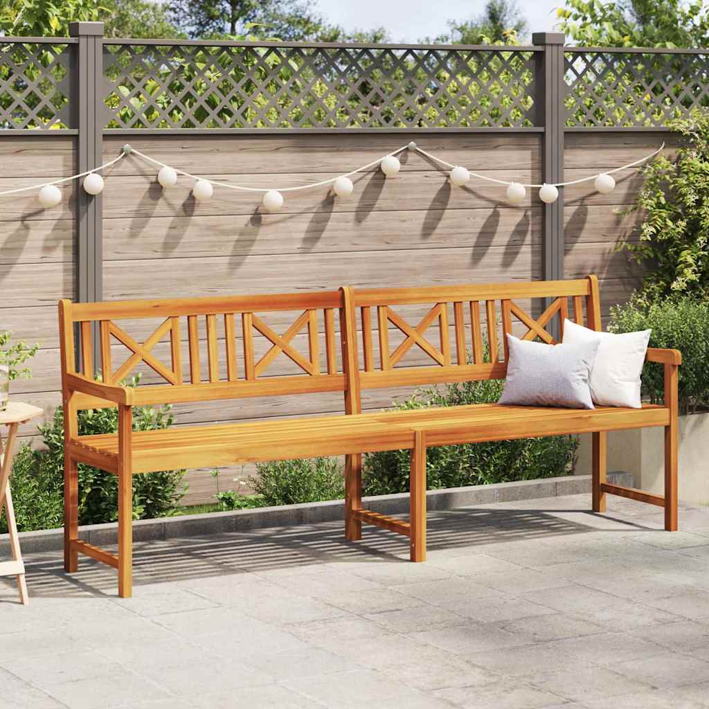 Kerti pad természetes 220 x 56 x 90 cm tömör akácfa