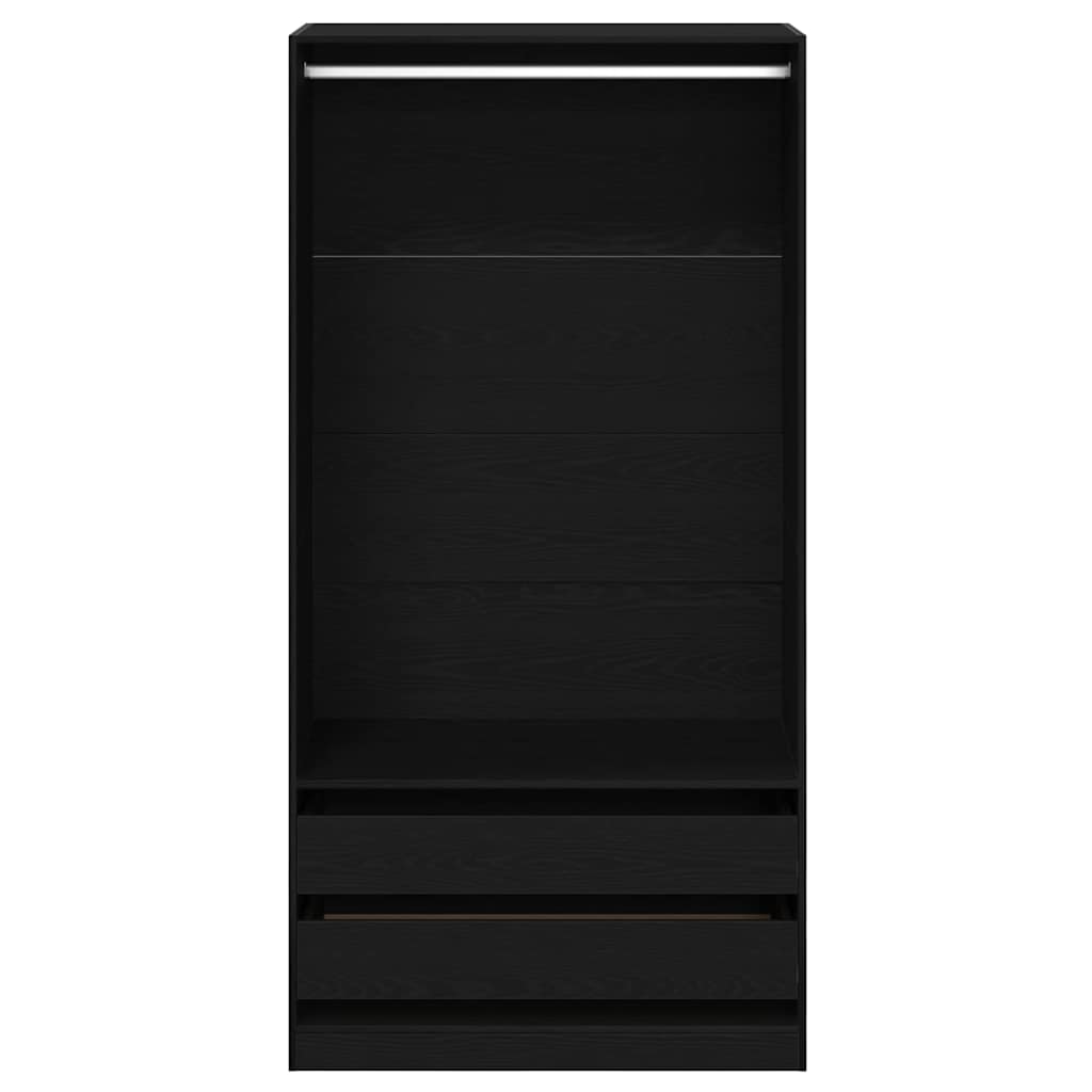 Ruhásszekrény fiókkal fekete tölgy 100 x 50 x 200 cm faanyag