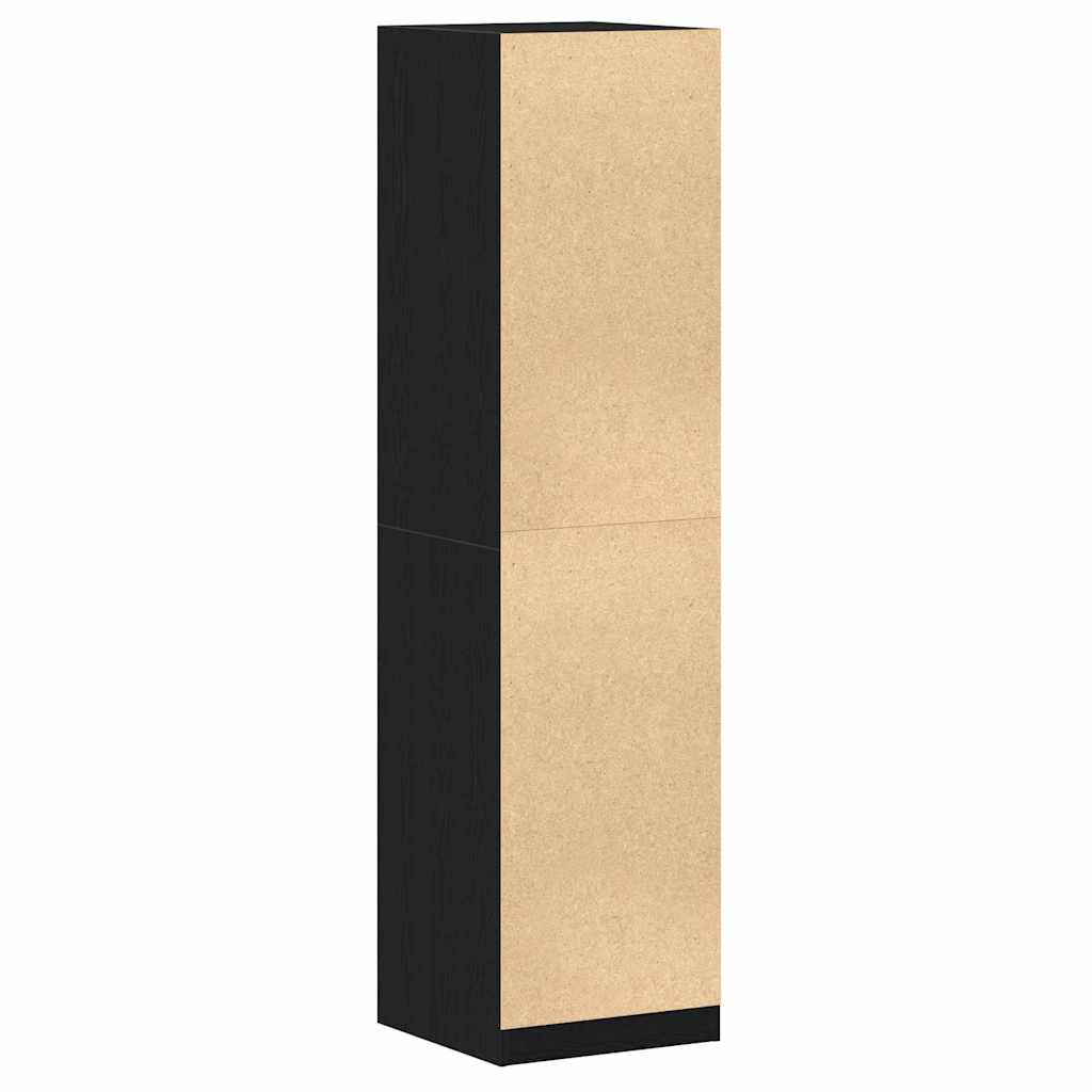 Ruhásszekrény fiókkal fekete tölgy 50 x 50 x 200 cm faanyag