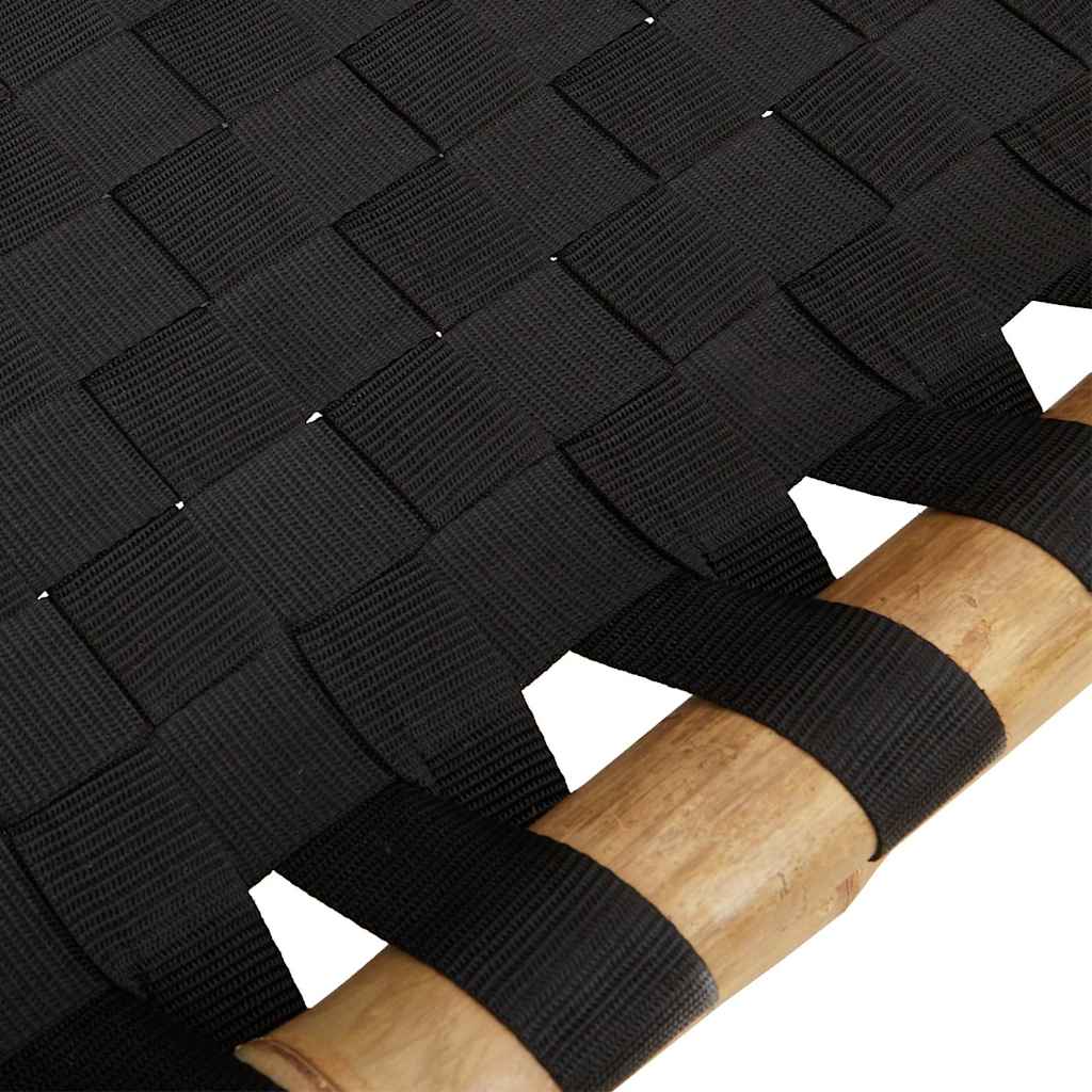 Fekete szövött bambusz napozóágy 55 x 200 x 30 cm