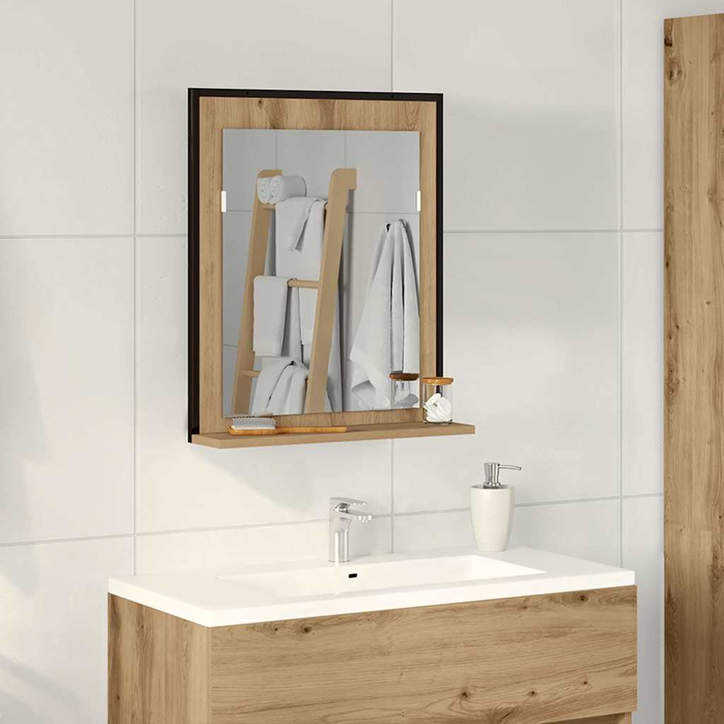Tükör kézműves tölgy 50 x 12 x 60 cm üveg és műszaki fa