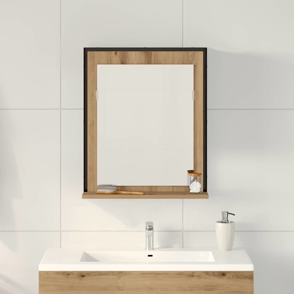 Tükör kézműves tölgy 50 x 12 x 60 cm üveg és műszaki fa