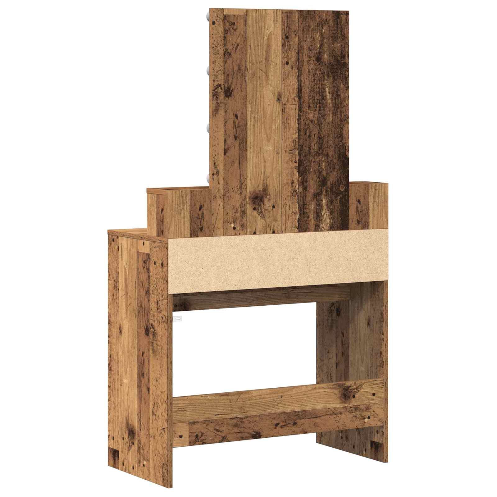 Sminktükör fiókkal polcokkal öreg fa 80 x 41 x 144,5 cm faanyag