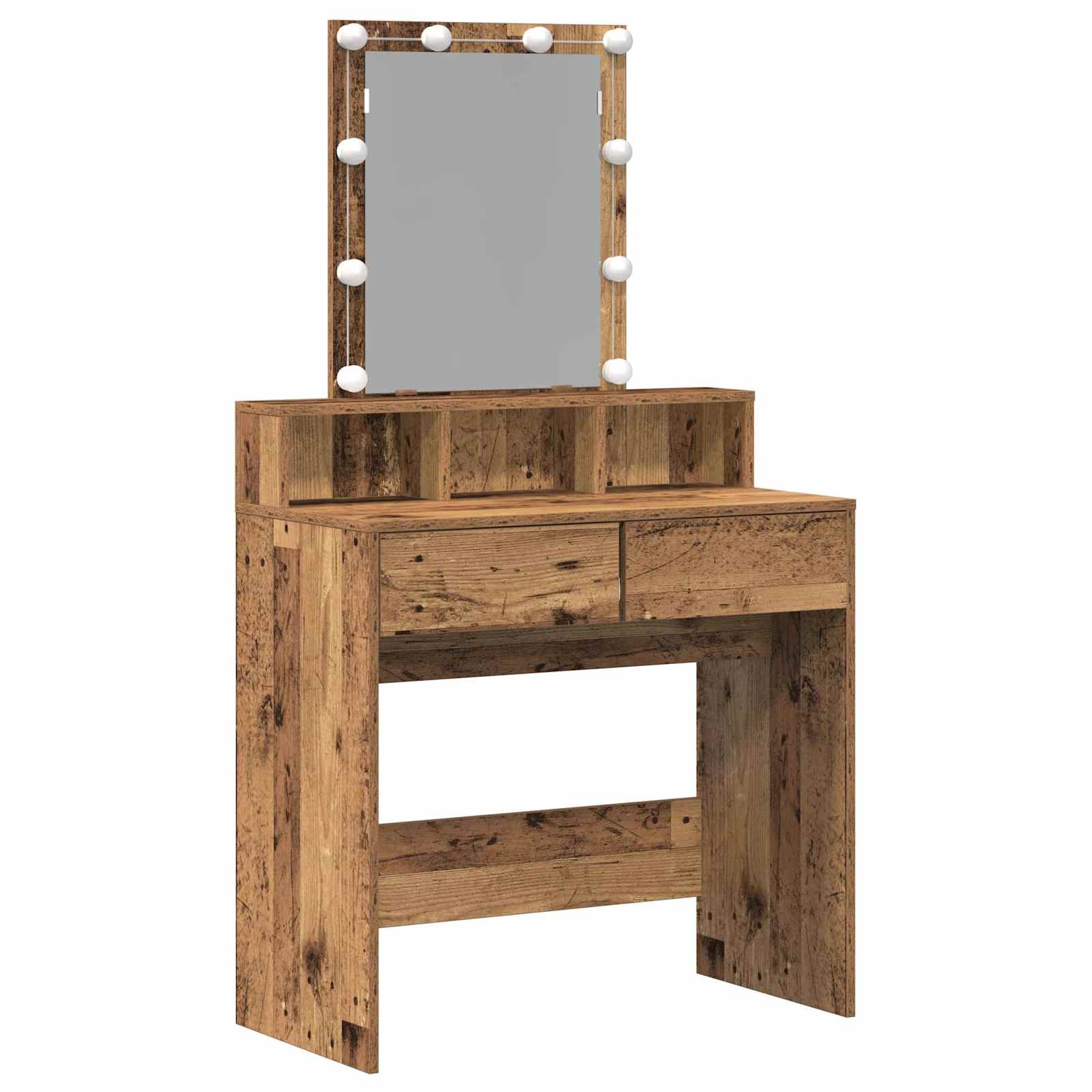 Sminktükör fiókkal polcokkal öreg fa 80 x 41 x 144,5 cm faanyag