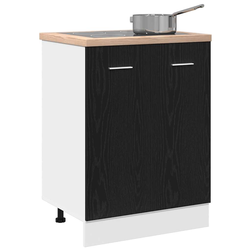 Alsószekrény fekete tölgy 60x46x81,5 cm forgácslap Alsószekrény fekete tölgy 60x46x81,5 cm forgácslap