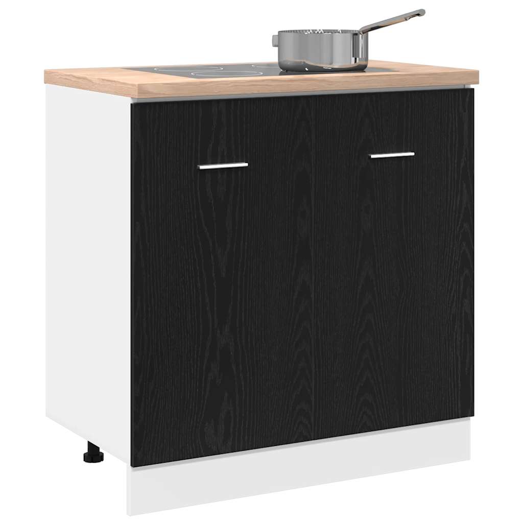 Fekete tölgyfa mosogató alsó szekrény 80 x 46 x 81,5 cm Fekete tölgyfa mosogató alsó szekrény 80 x 46 x 81,5 cm