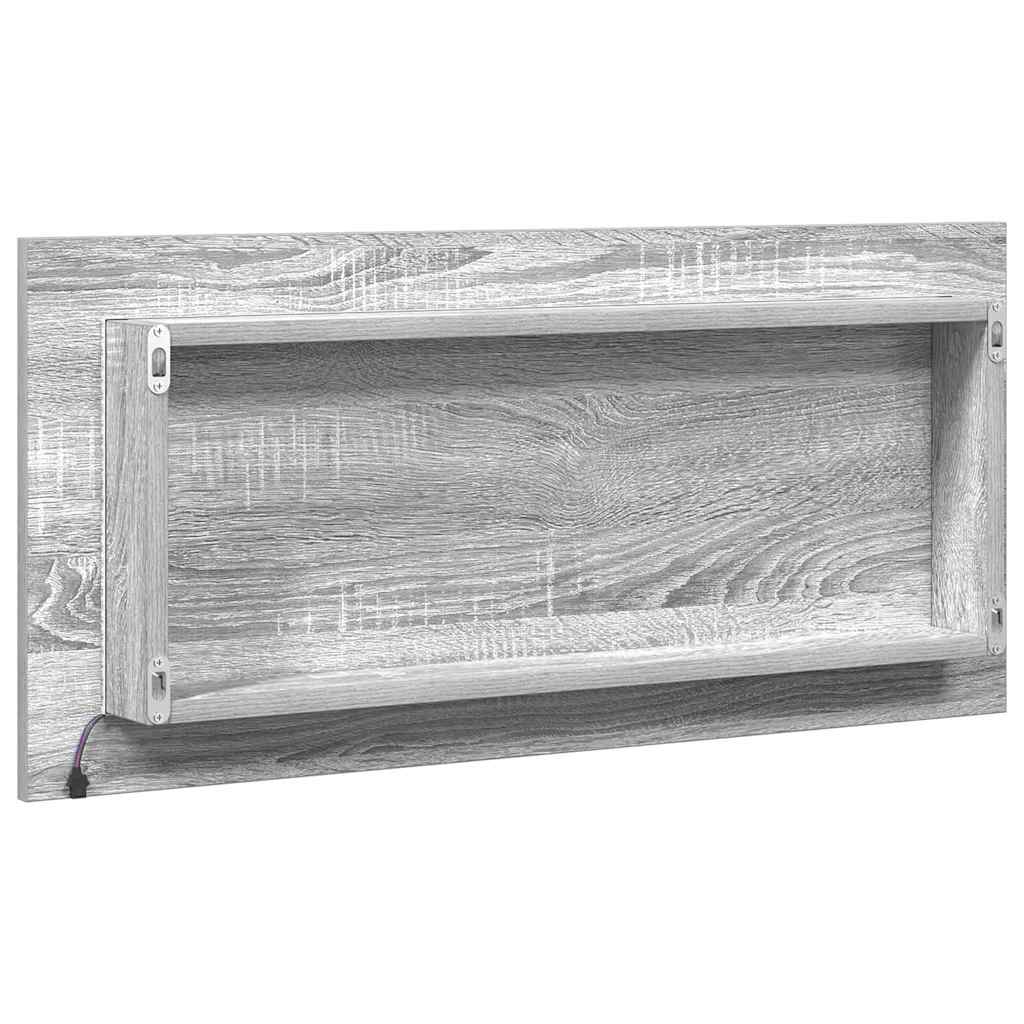 Tükör magas szürke sonoma 80 x 37 cm üveg és műszaki fa