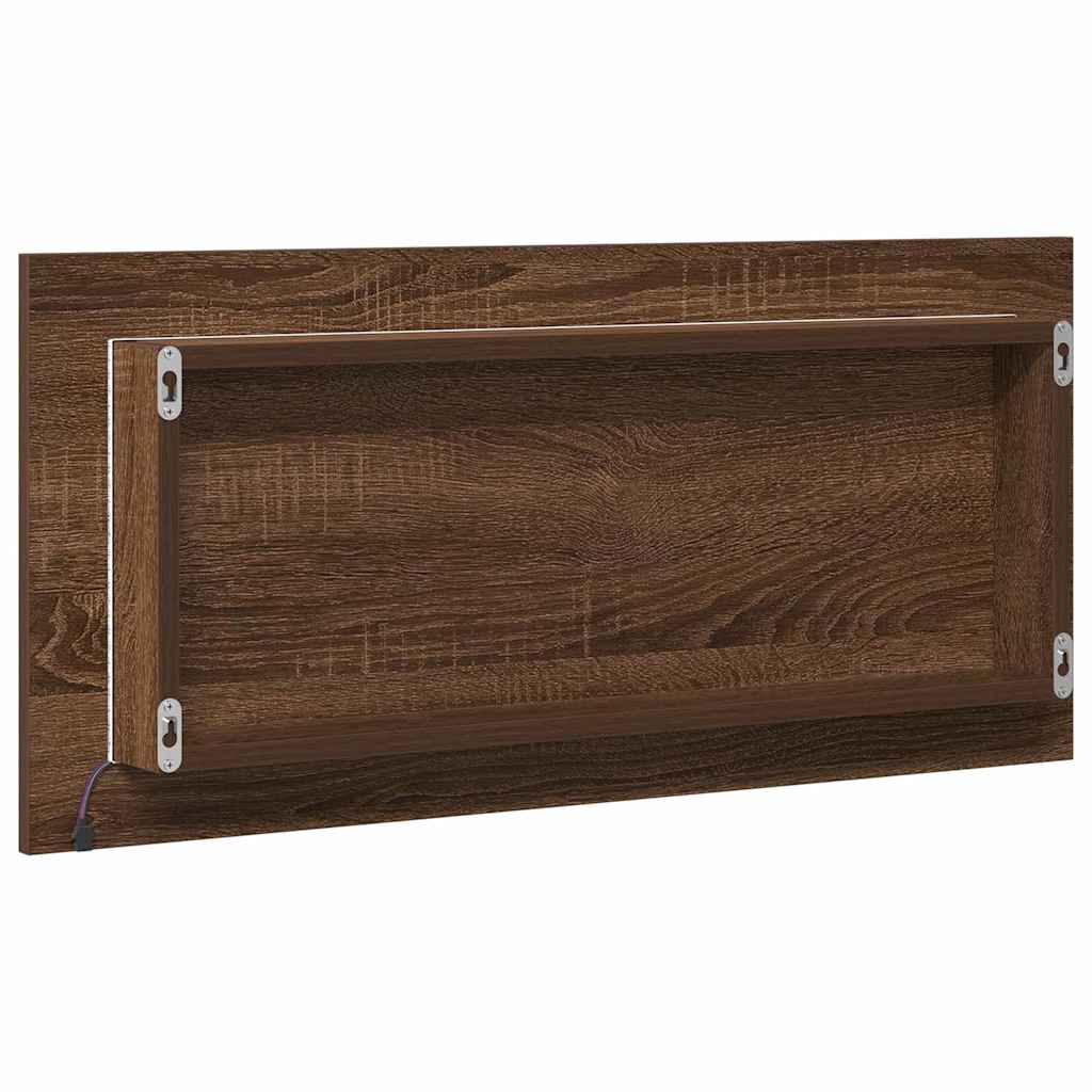 Tükör tükörrel barna tölgy 80 x 37 cm üveg és műszaki fa