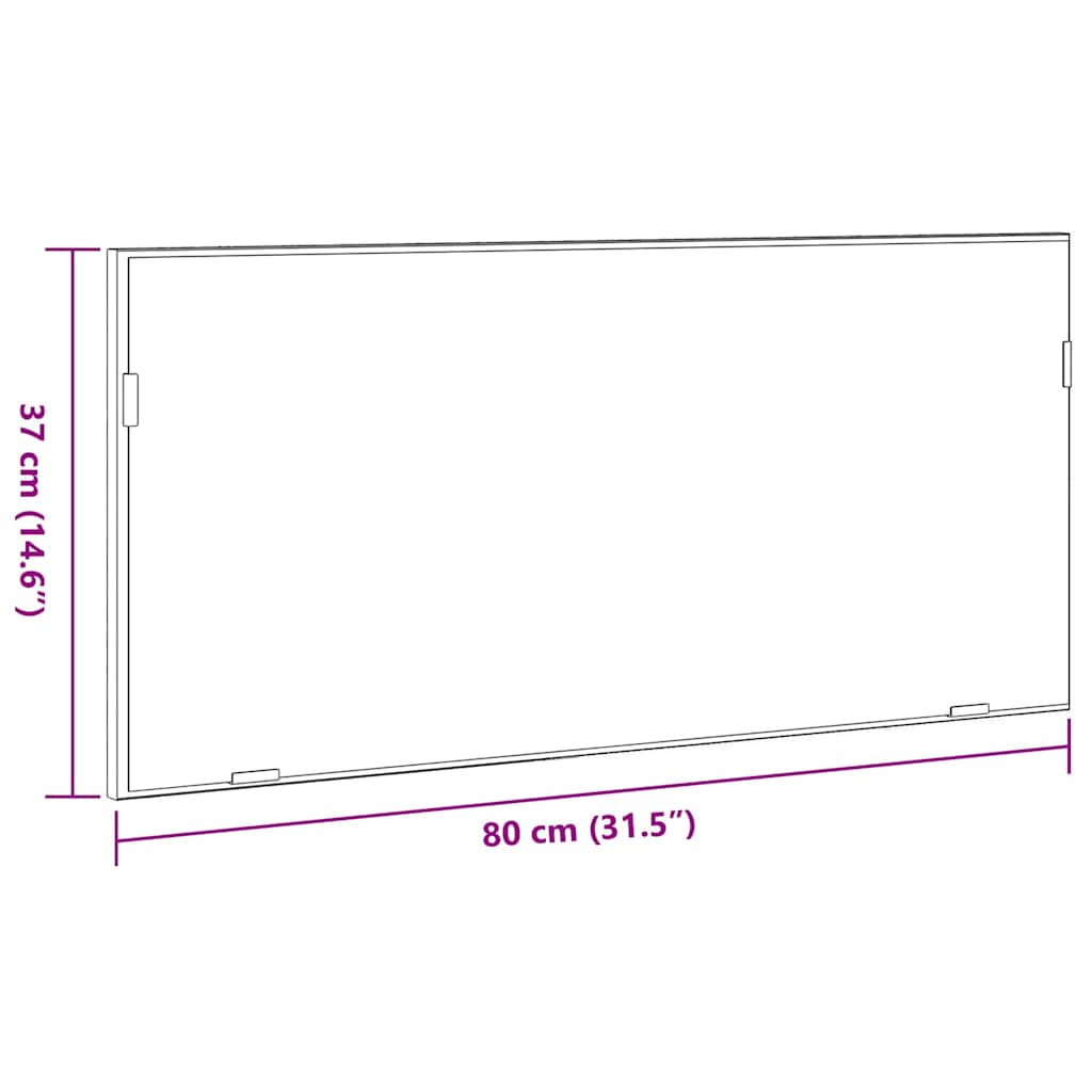 Tükör tükörrel barna tölgy 80 x 37 cm üveg és műszaki fa