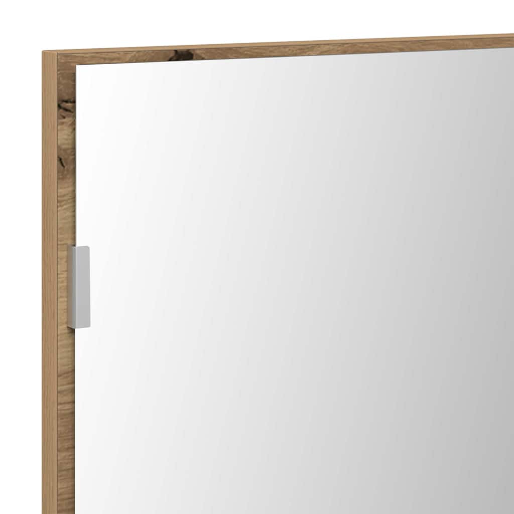 Tükör tükörrel kézműves tölgy 80 x 37 cm üveg és műszaki fa