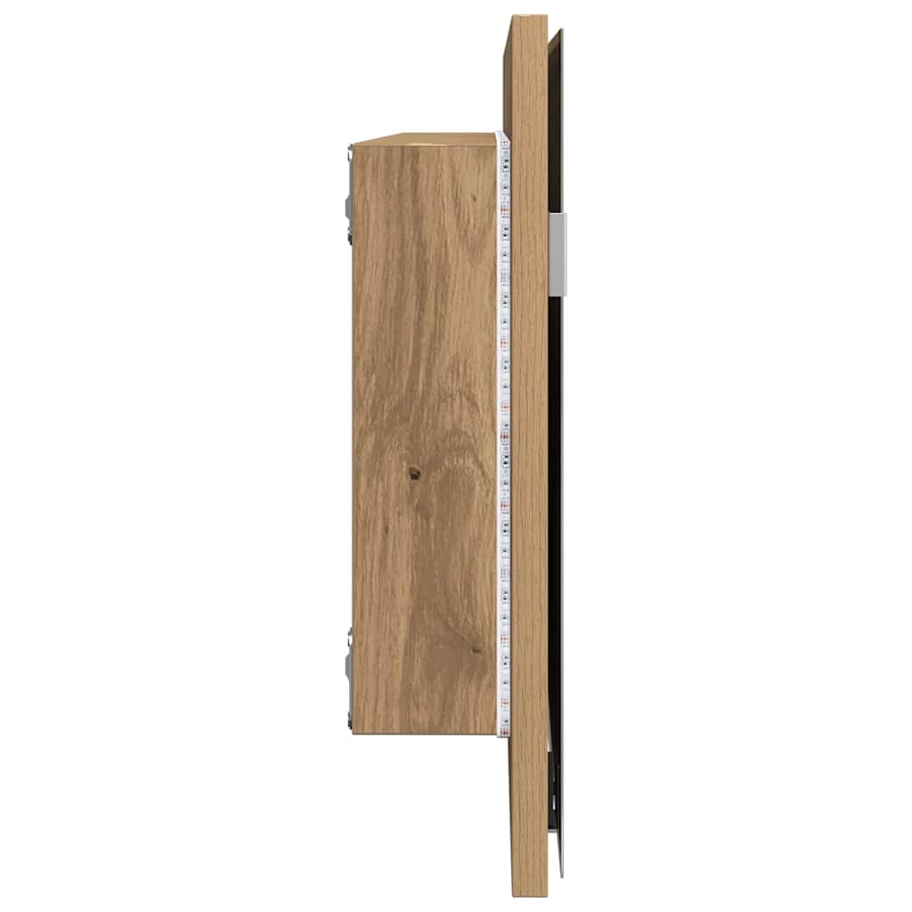Tükör tükörrel kézműves tölgy 80 x 37 cm üveg és műszaki fa