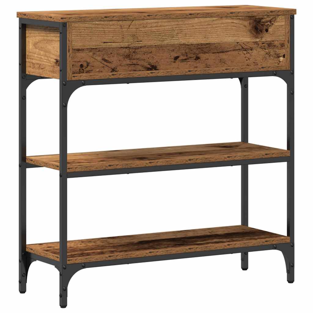 Konzolasztal fiókkal öreg fa 72.5 x 25 x 75 cm faanyag